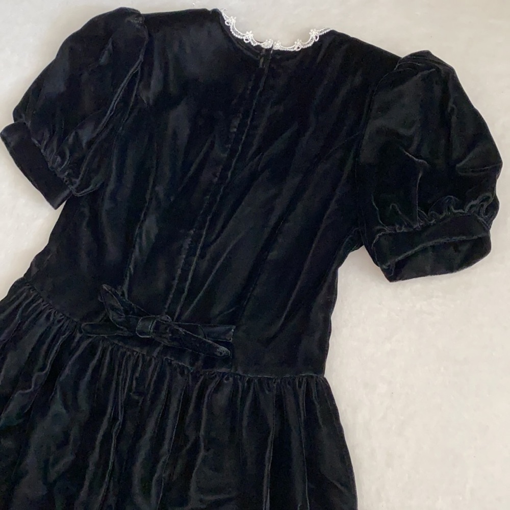 {VTG} Gunne Sax by Jessica McClintock | Velvet Lace Bib Collar Midi Dress (14) - Picture 15 of 16